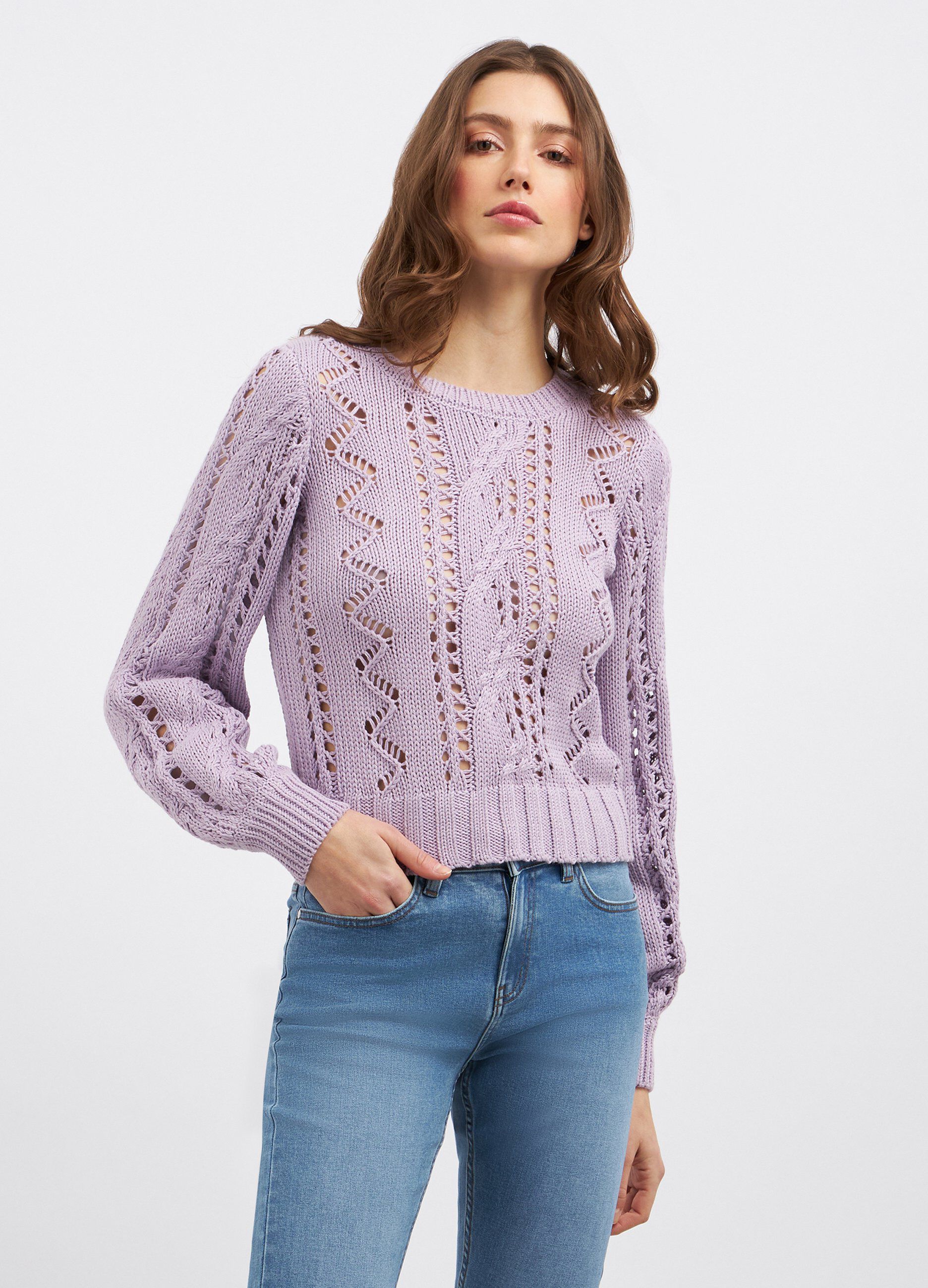 Pullover tricot in misto cotone donna_0