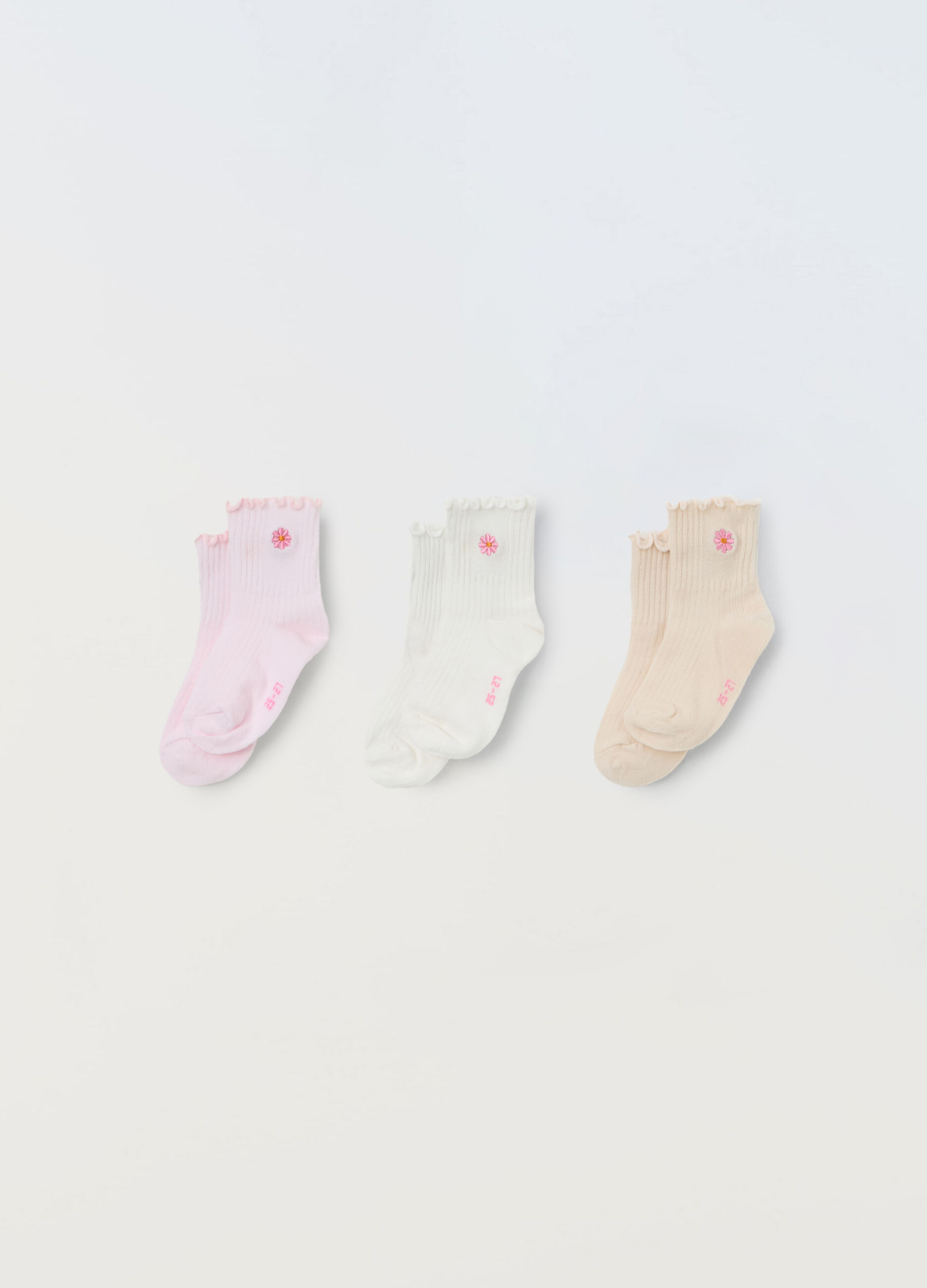 Pack 3 calze in cotone stretch bambina_0