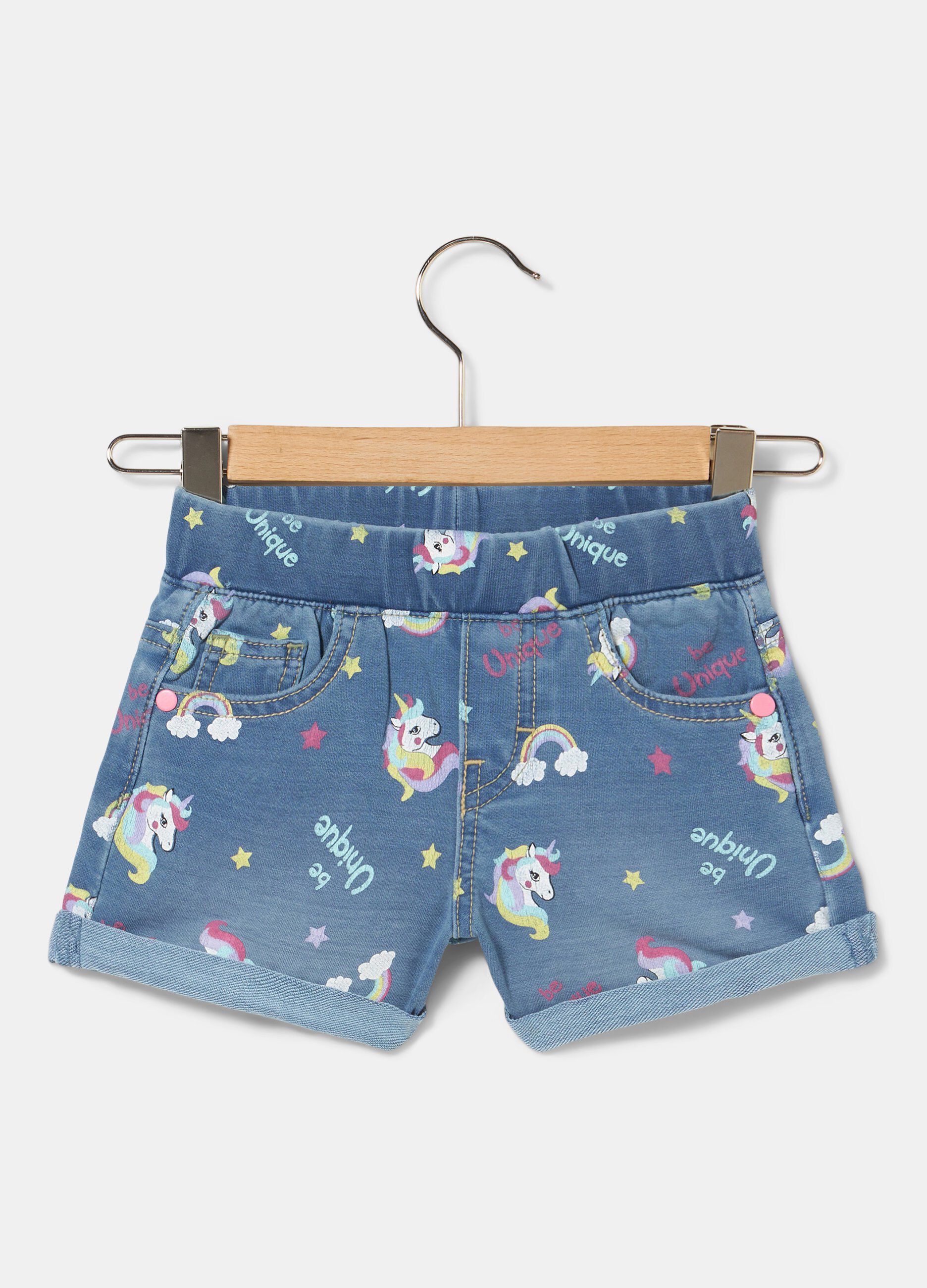 Shorts in felpa di cotone bambina_0