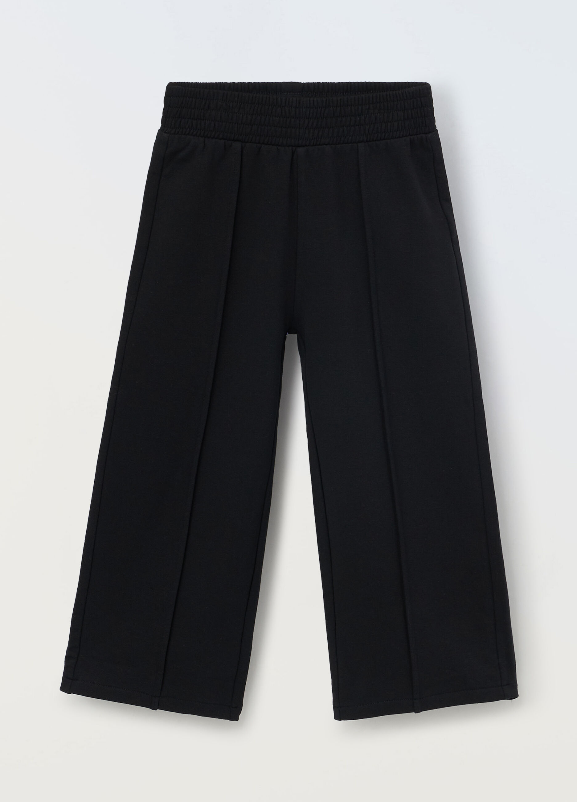 Pantaloni in cotone fleece wide leg bambina_0