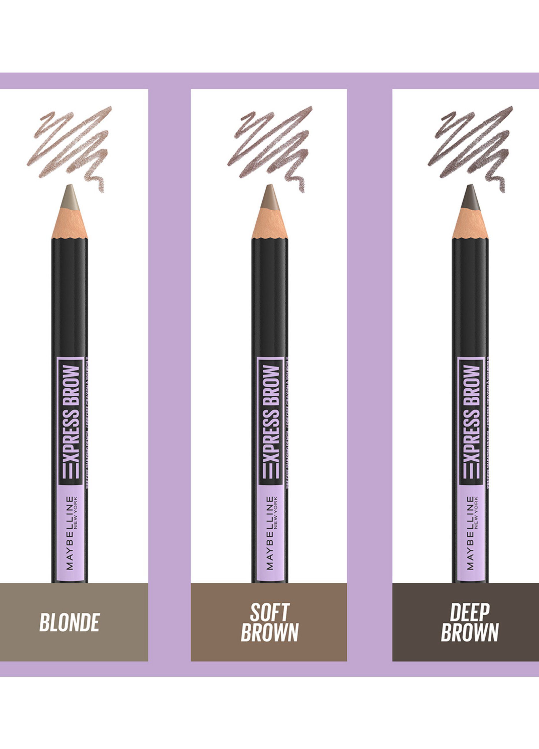 Maybelline New York Express Brows 2-in-1, Matita Ombretto per sopracciglia naturalmente definite, Blonde (02).