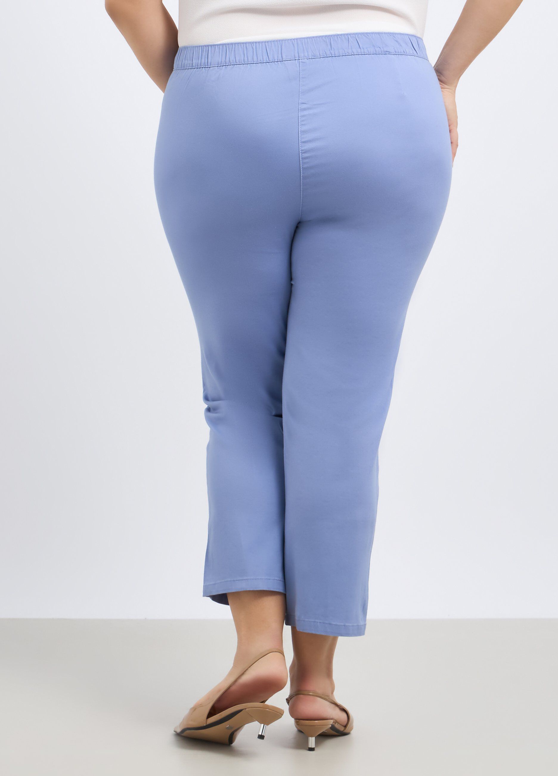Pantaloni in cotone stretch donna curvy_1