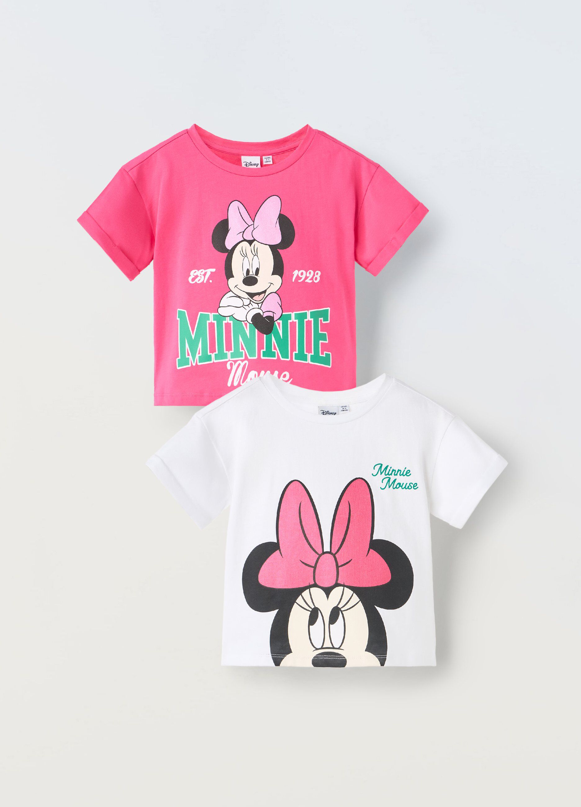 Pack 2 t-shirt in puro cotone con stampa bambina_0
