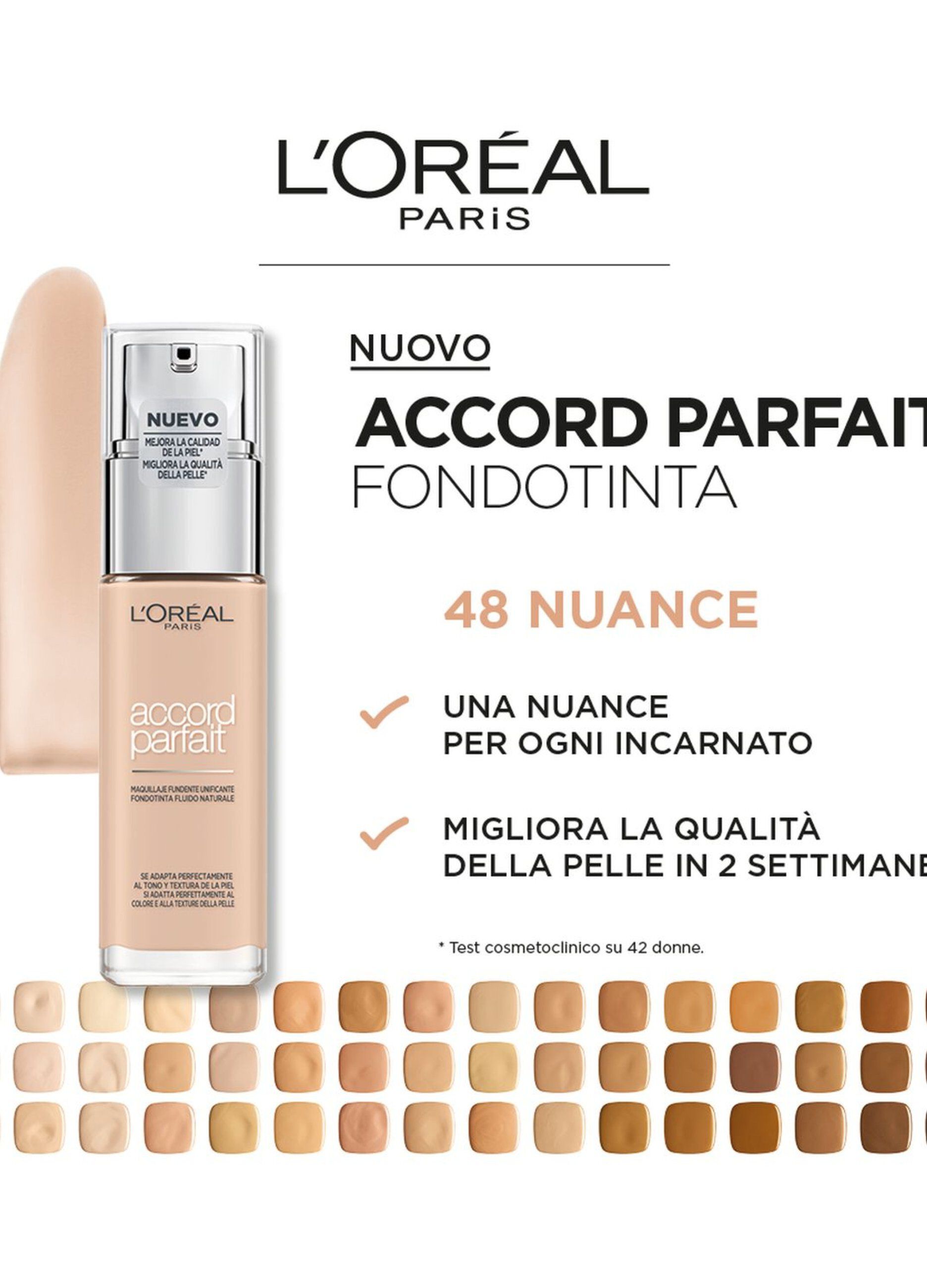 L'Oréal Paris Accord Parfait, Fondotinta Liquido, Pelli da Secche a Normali, Formula Arricchita con Acido Ialuronico, Colore: Sable rosé (5.R), 30 ml._3