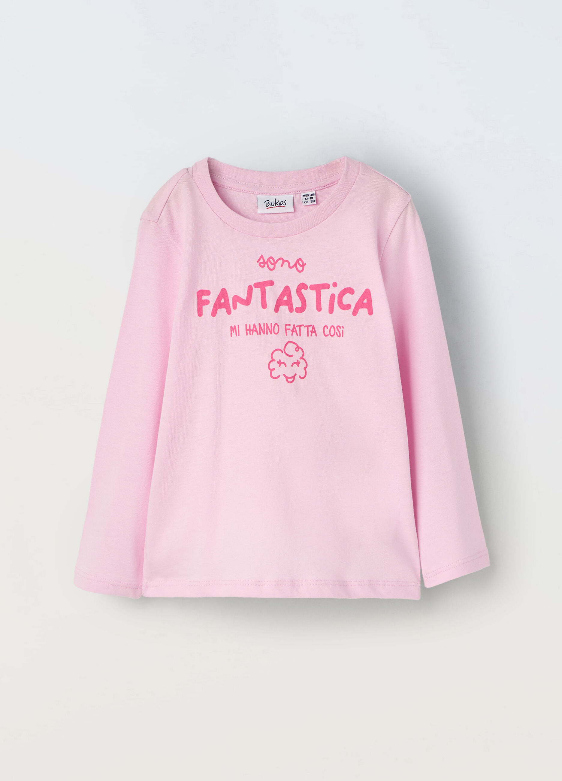 T-shirt in puro cotone a maniche lunghe neonata_0