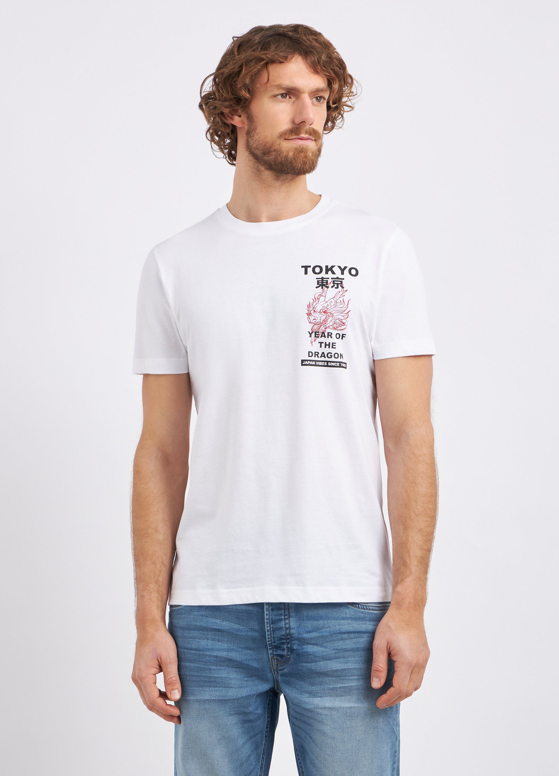 T-shirt in puro cotone con stampa uomo_0