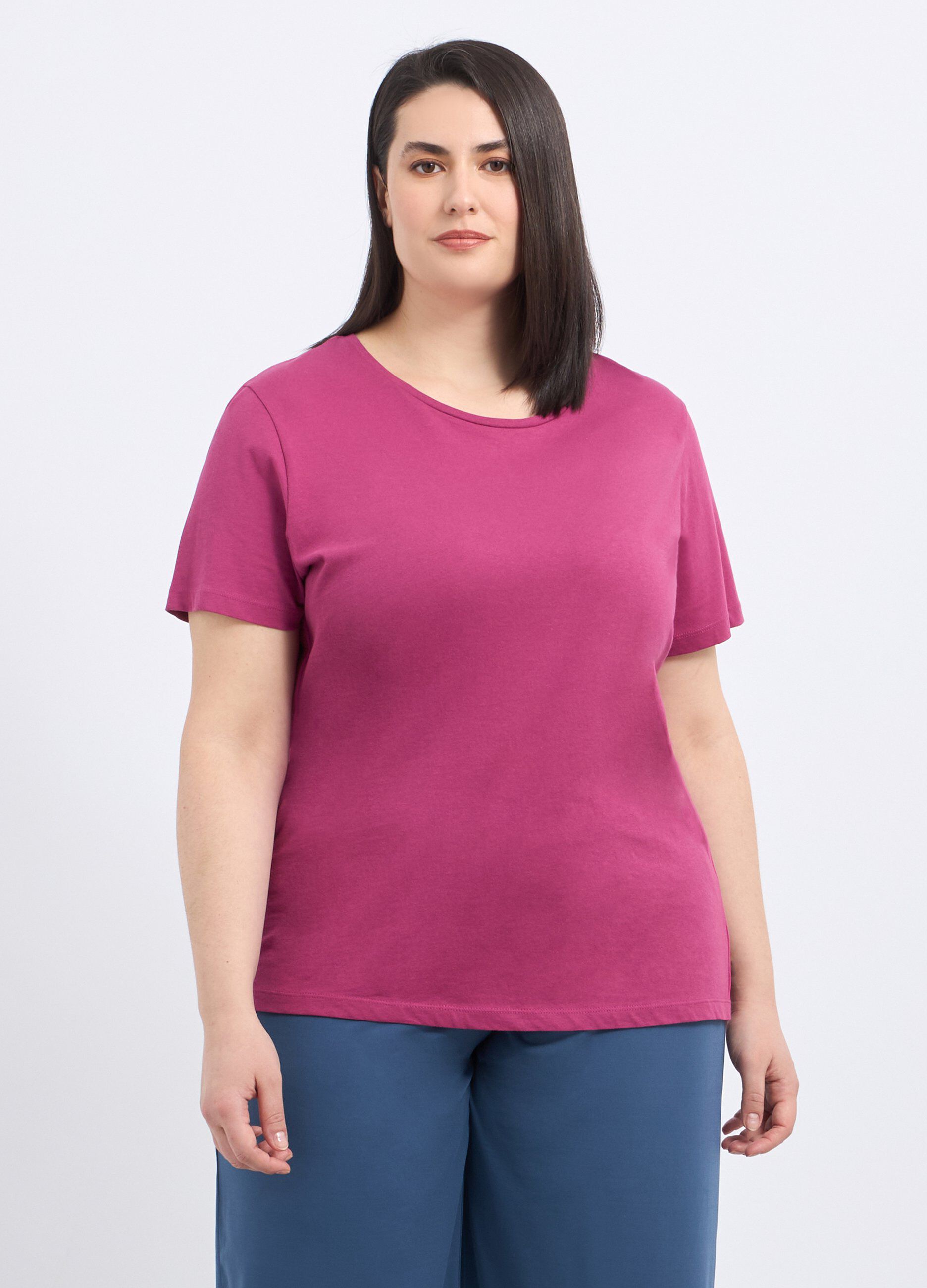T-shirt fitness in puro cotone donna curvy_0