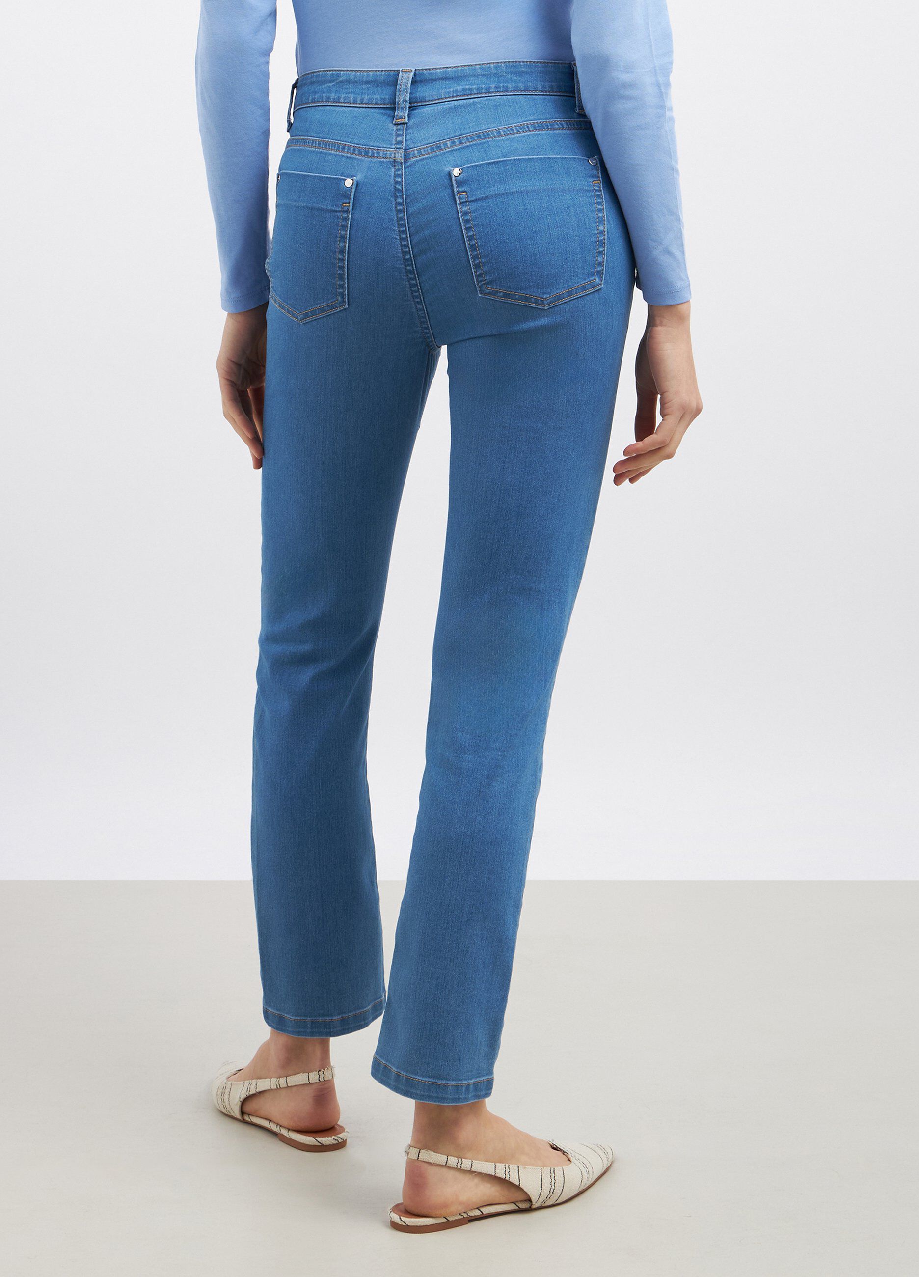 Jeans slim fit a vita alta donna_1