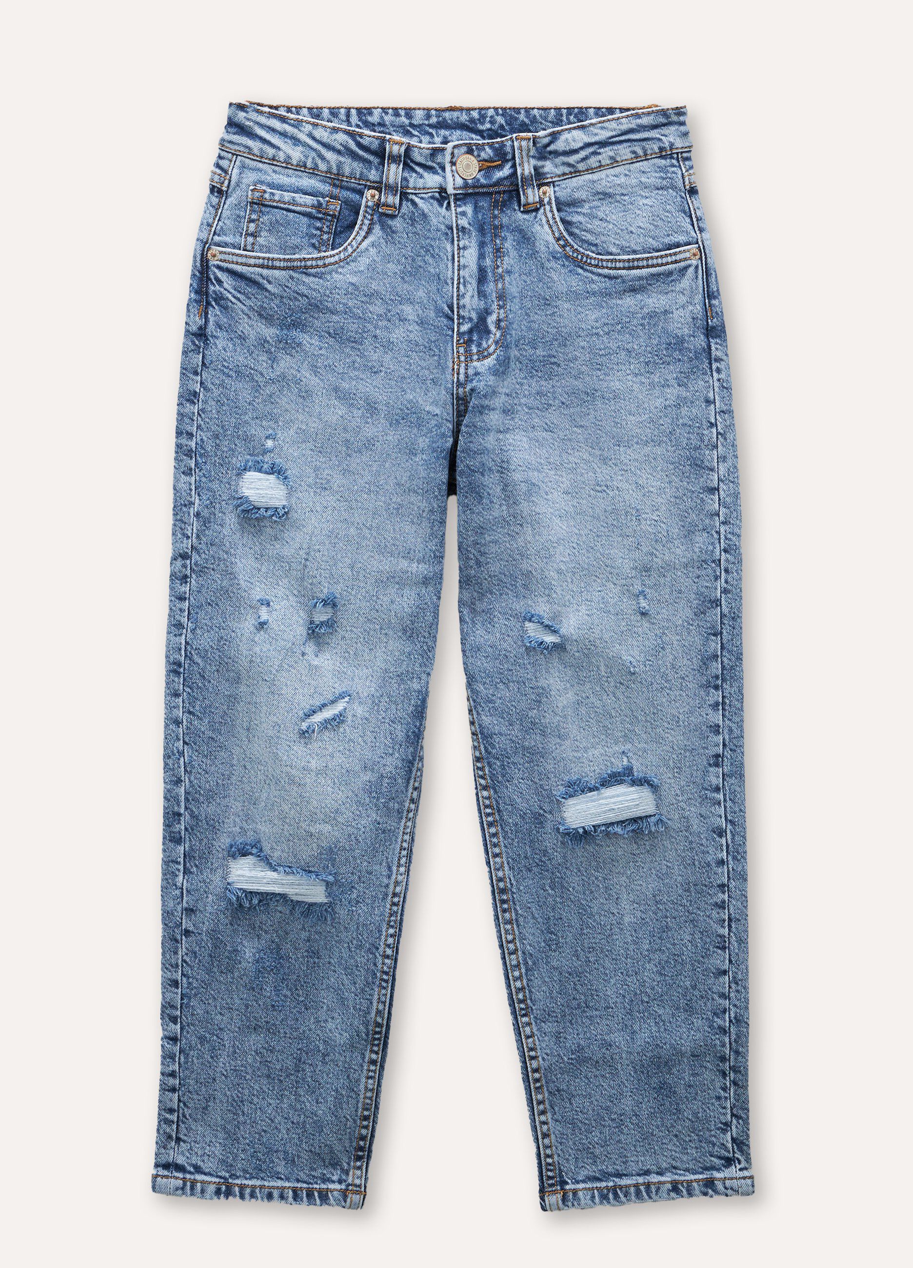 Jeans ripped in cotone stretch ragazzo_0