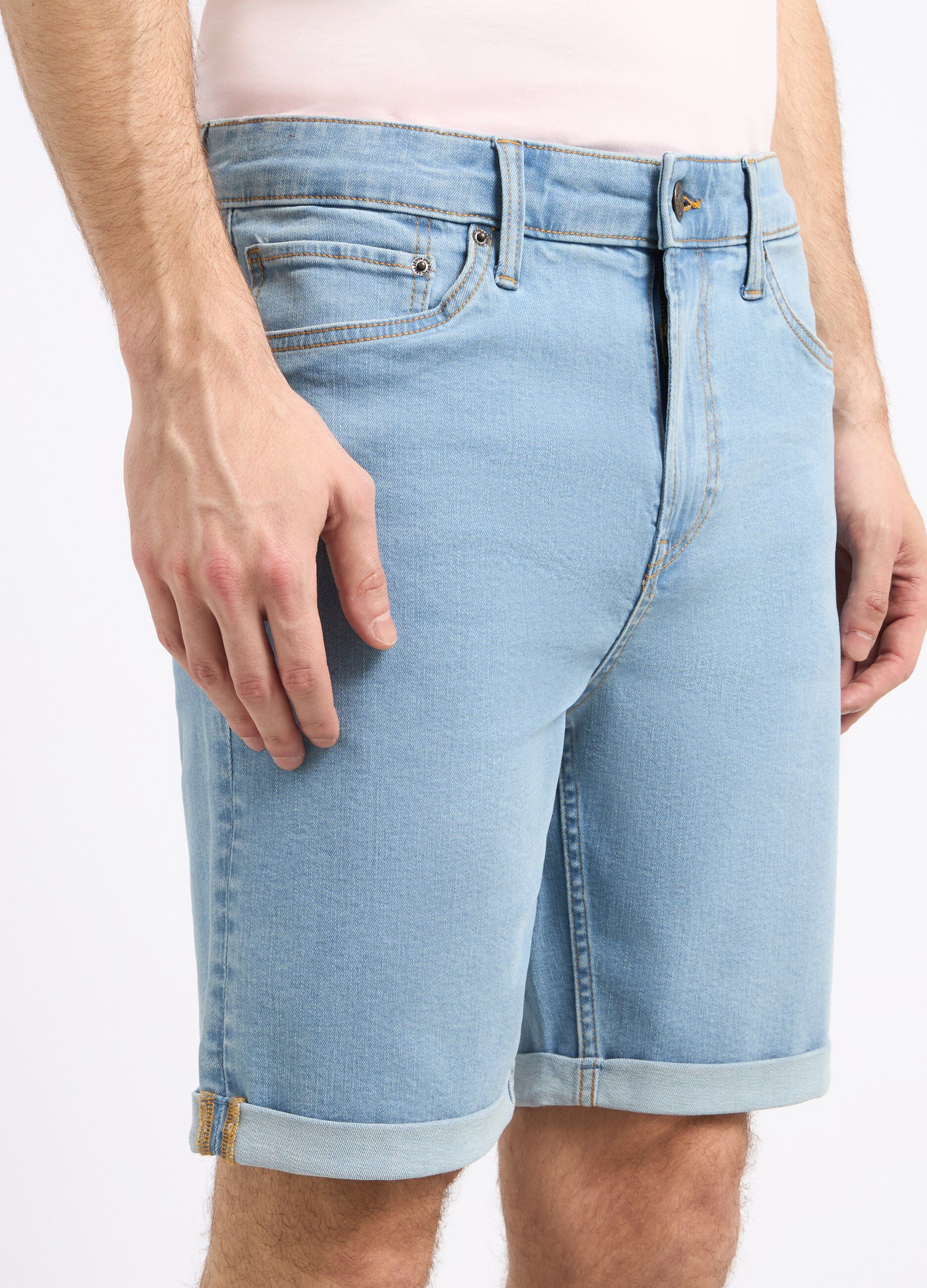 Shorts in denim di cotone stretch uomo_2