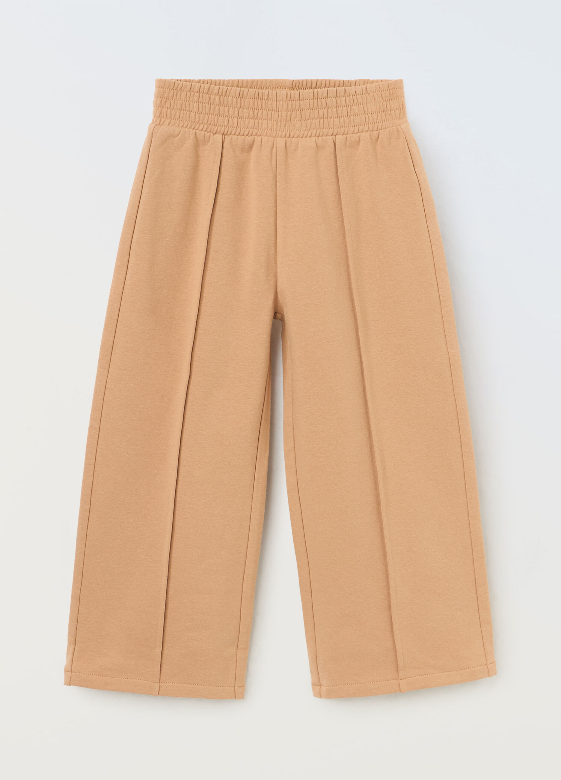 Pantaloni in cotone fleece wide leg bambina_0