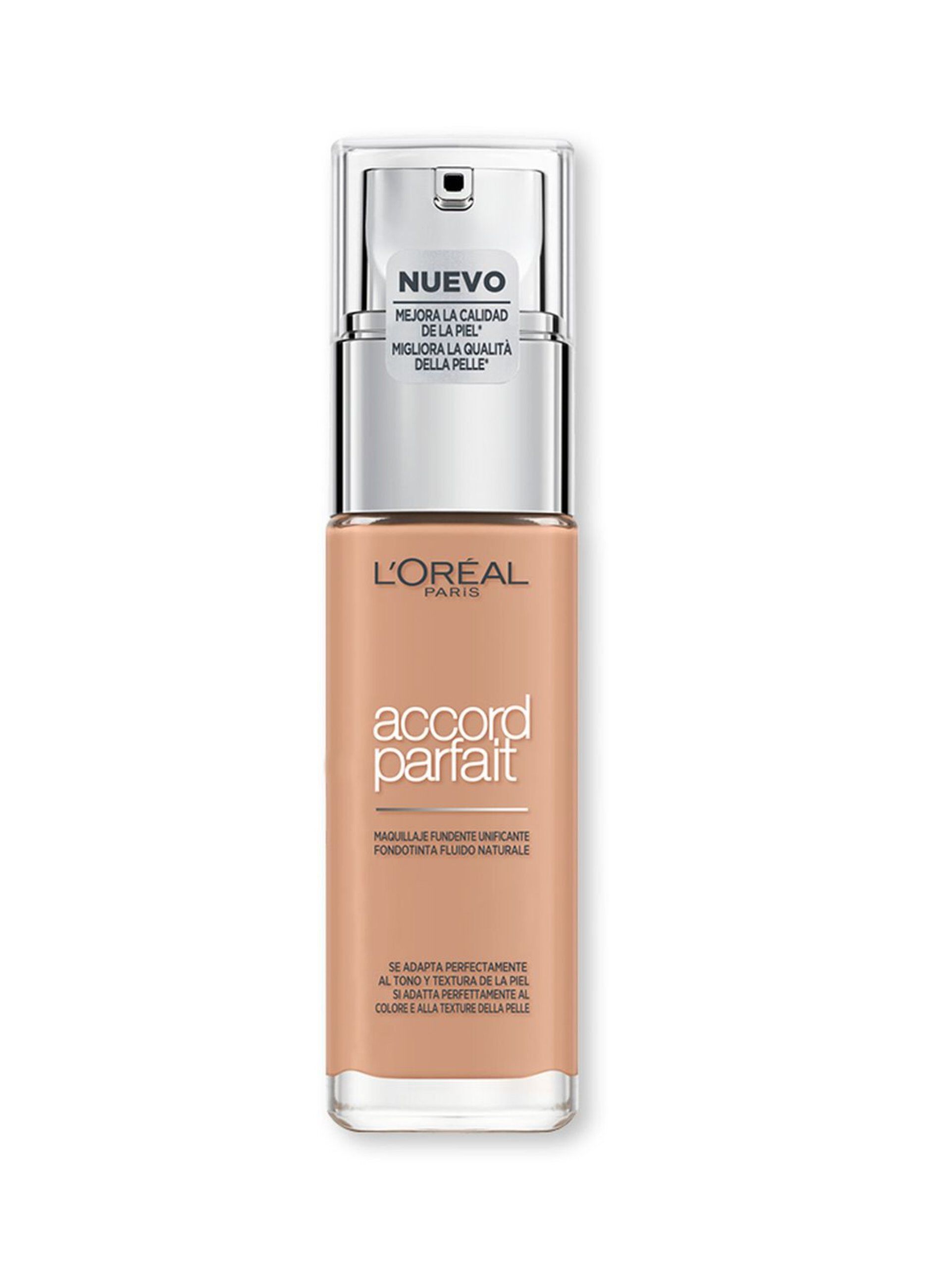 L'Oréal Paris Accord Parfait, Fondotinta Liquido, Pelli da Secche a Normali, Formula Arricchita con Acido Ialuronico, Colore: Sable rosé (5.R), 30 ml._0