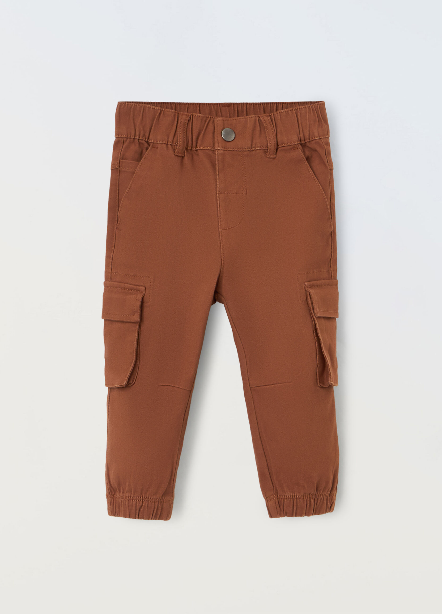 Pantaloni cargo in cotone stretch neonato_0