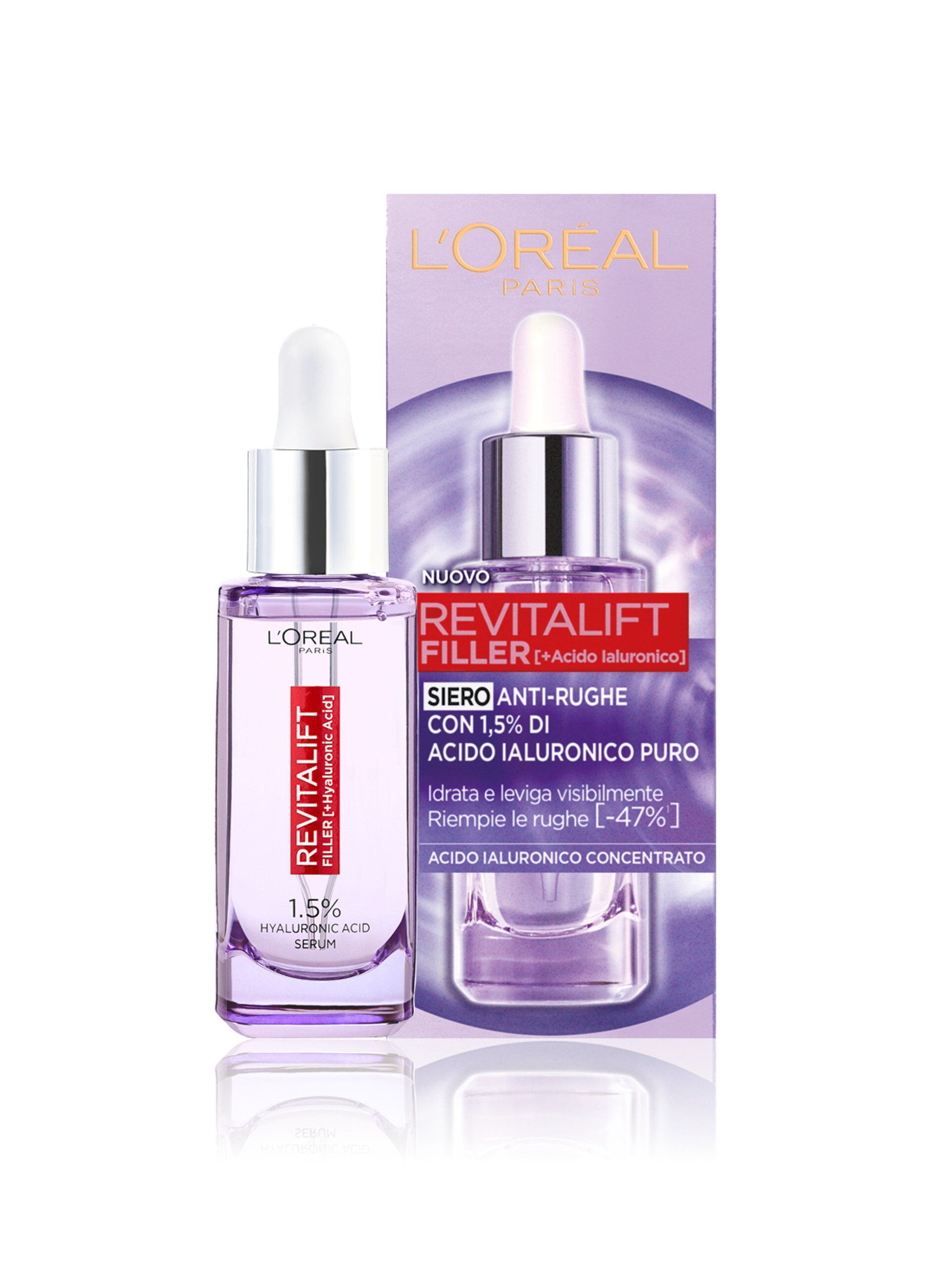 L'Oréal Paris Siero Viso Revitalift Filler, Azione Rimpolpante e Anti-Rughe, Altamente Concentrato con Acido Ialuronico al 1.5%, 30 ml._0