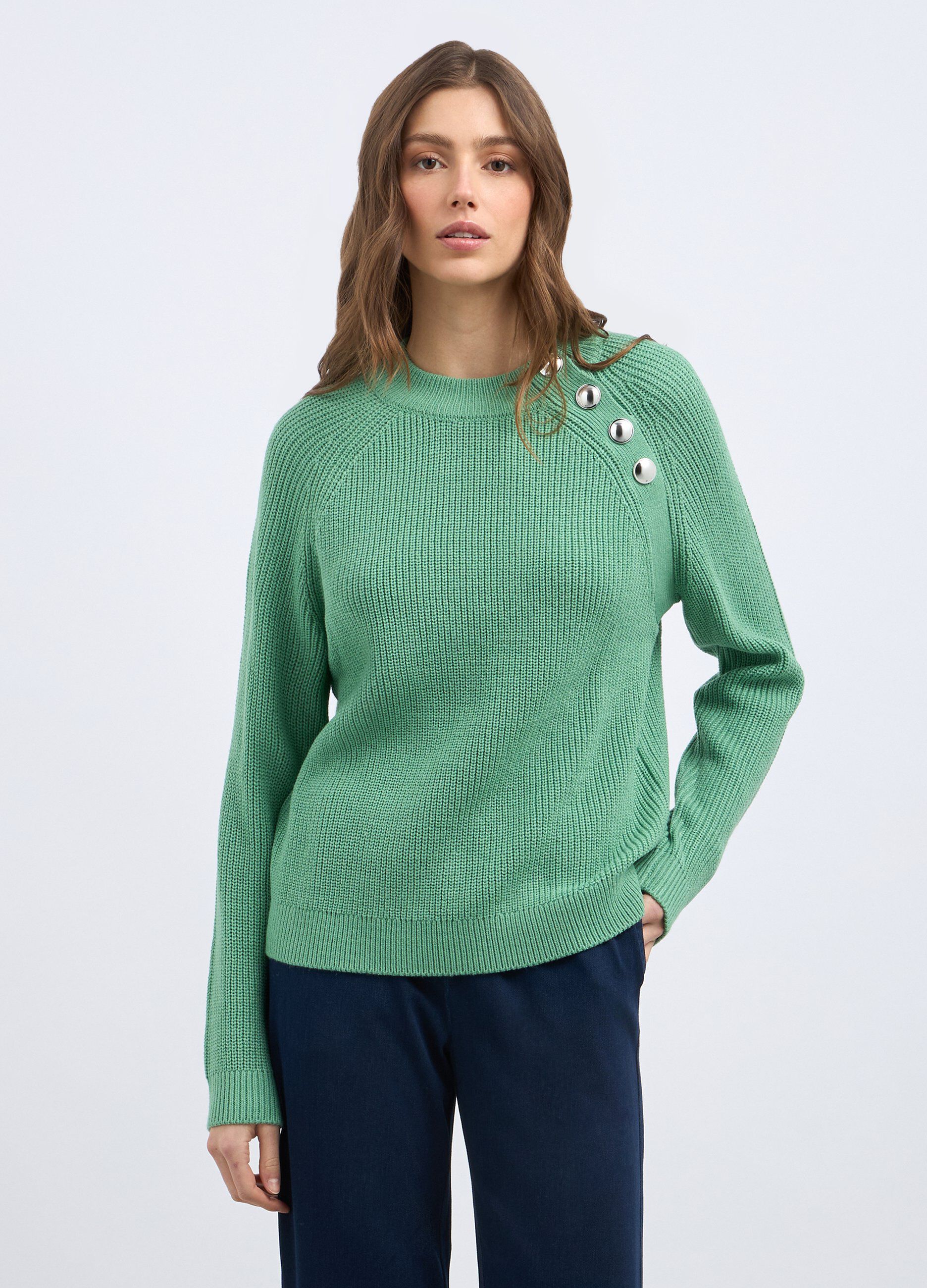 Pullover tricot con manica raglan donna_0