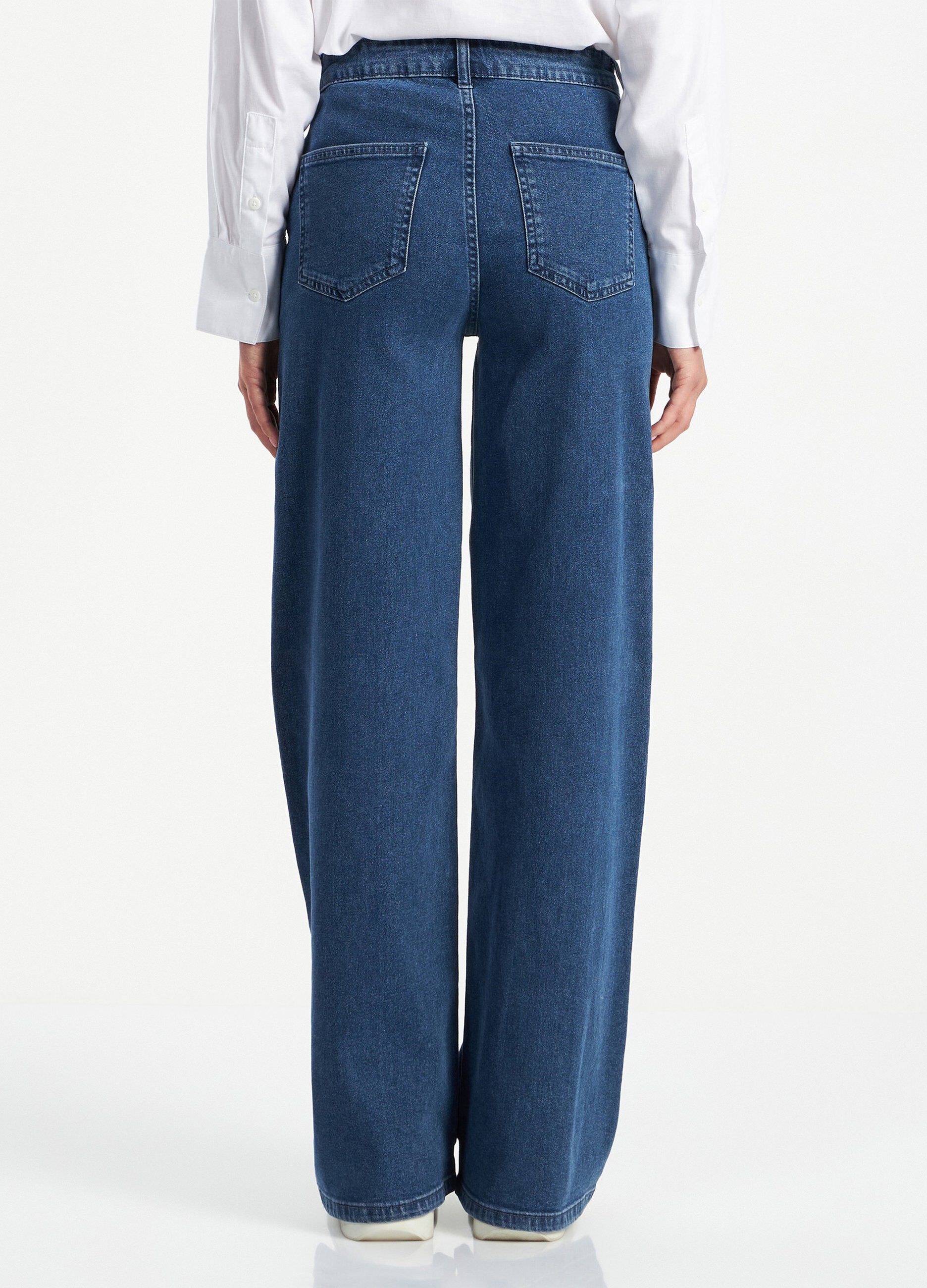 Jeans wide leg in cotone elasticizzato donna_1