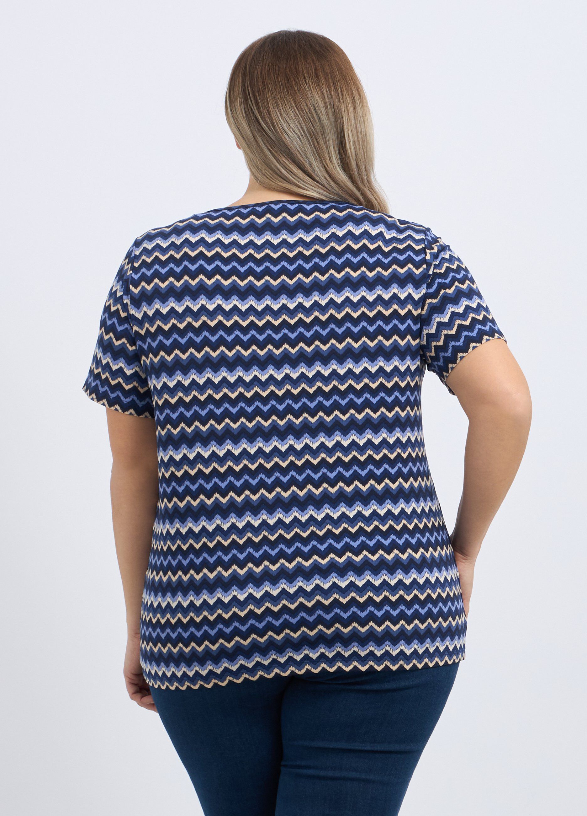 T-shirt stretch con stampa donna_1