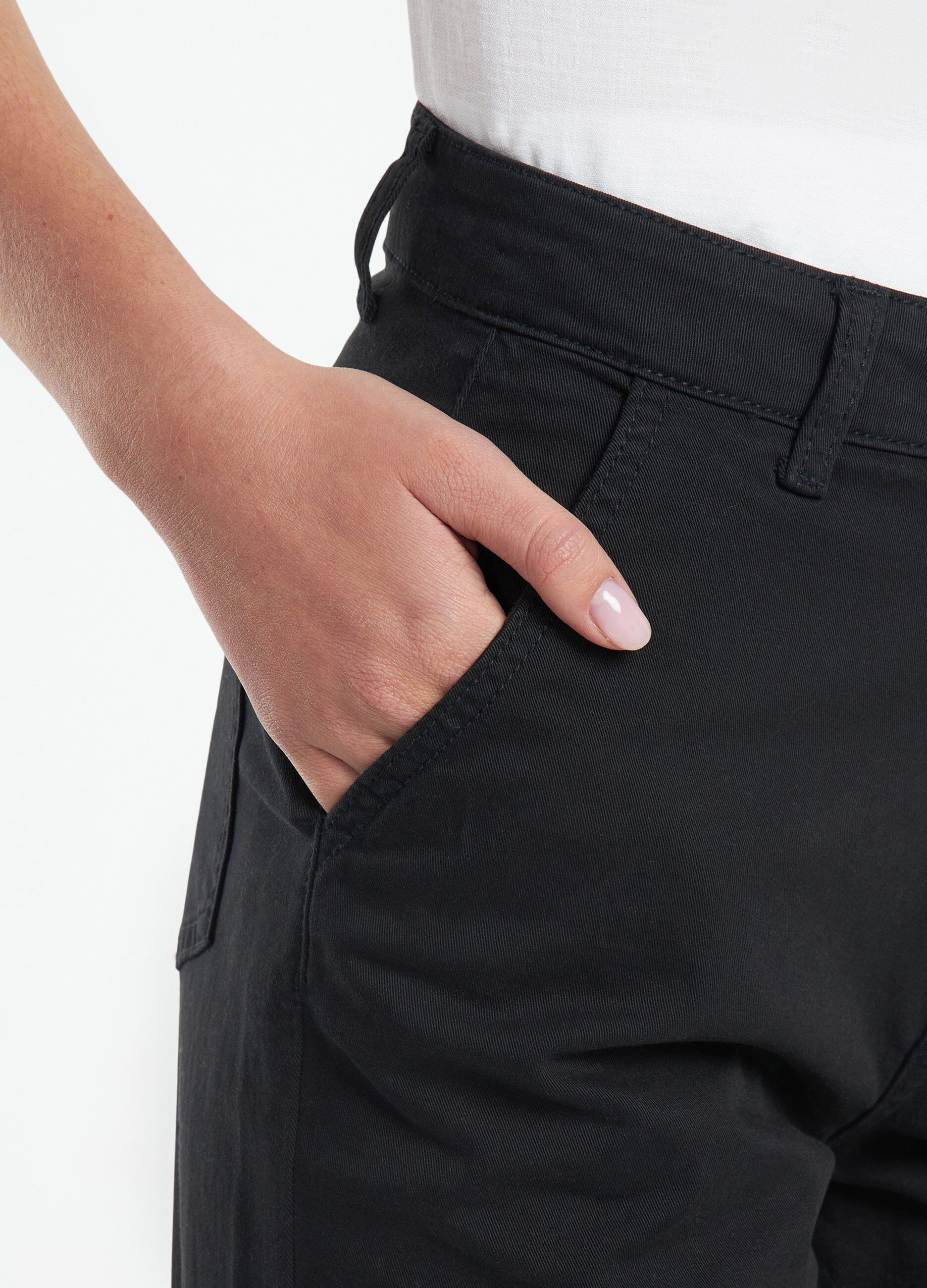 Pantaloni a vita alta in cotone elasticizzato donna_2