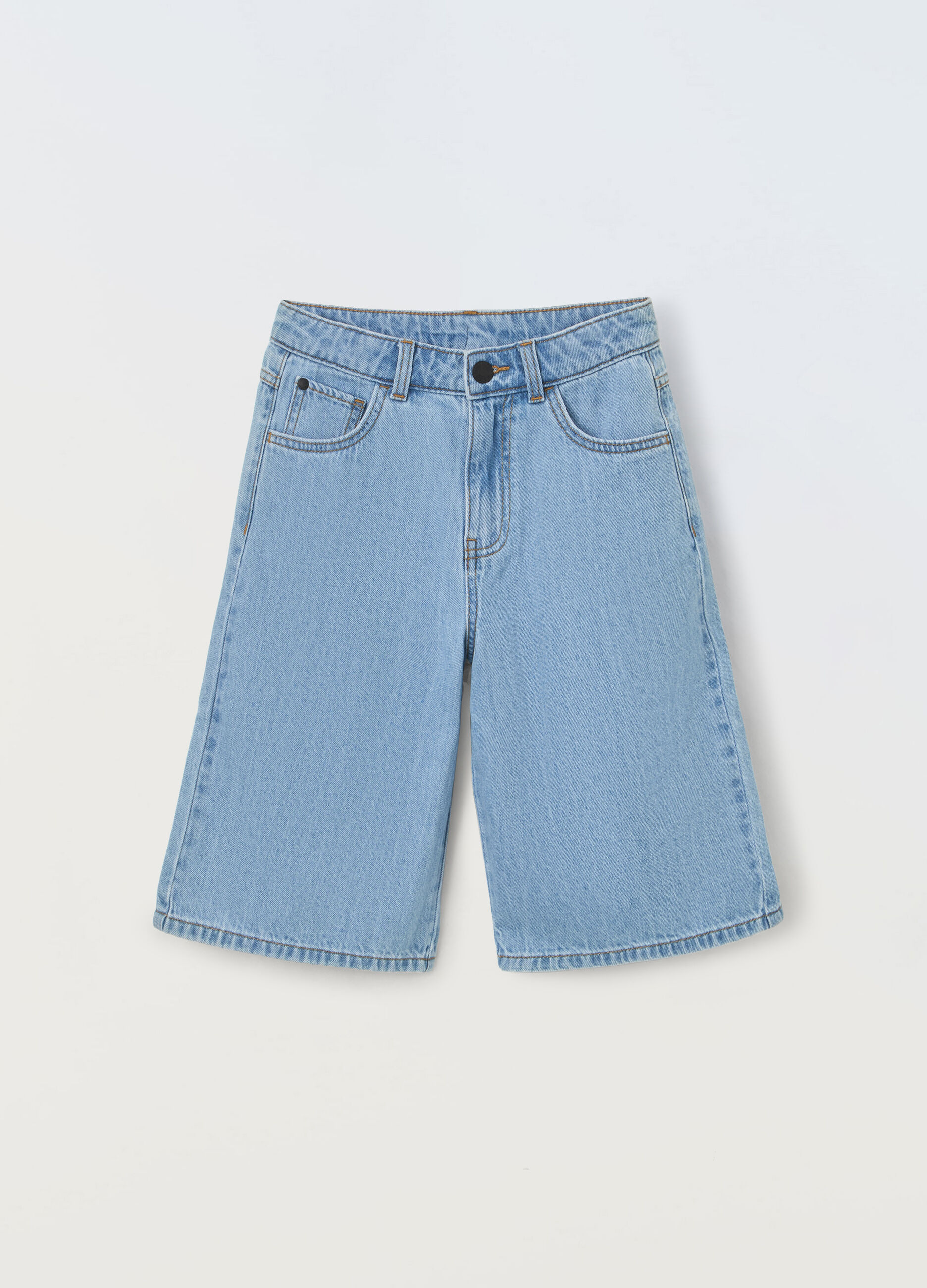 Shorts in denim di misto cotone ragazzo_0